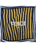 Fendi Pequin Striped Silk Square Scarf 90x90cm Apricot 2021