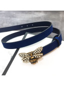 Gucci Queen Margaret Leather Belt 20mm Blue 2019