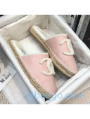 Chanel Lambskin Wool CC Espadrilles Mules Pink 2020