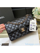 Chanel Quilted Lambskin Small Classic Flap Bag A01113 Origiinal Quality Black/Silver 2021 