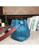 Hermes Original Swift Leather Licol Bucket Bag Blue 2018