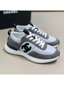 Chanel Suede and Nylon Sneakers G37122 Light Gray/Dark Gray 2021