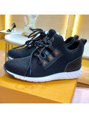 Louis Vuitton Aftergame Monogram Trim Knit Sneakers 1A57CO Black 2019