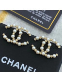 Chanel Pearl CC Stud Earrings AB5634 White/Gold 2021 02