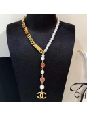 Chanel Resin Stone and Pearl Y Necklace AB5723 2021