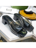 Gucci Transparent Rubber Slide Sandals Black 2021 