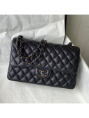 Chanel Caviar Grained Calfskin Classic Medium Flap Bag A01112 All Black 2021