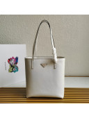 Prada Small Saffiano Leather Tote Bag 1BG342 White 2020