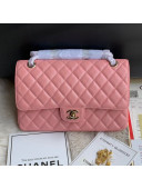 Chanel Classic Quilted Iridescent Grained Calfskin Flap Bag Pink 2019