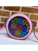 Gucci GG Star Psychedelic Canvas Round Shoulder Bag ‎603938 Pink 2020
