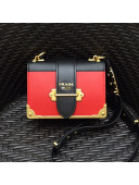 Prada Leather Prada Cahier Bag 1BD045 Red/Black Top Quality