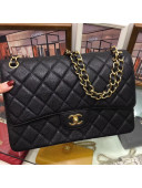 Chanel A58600 Caviar Leather Classic Jumbo Flap Bag Black 2019 TOP （GHW）