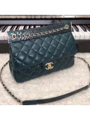 Chanel Python & Quilting Lambskin Flap Bag A57947 Green 2018