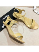 Chanel Calfskin Pearl Heel Sandals Nude 2021