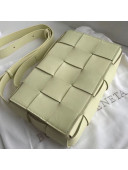 Bottega Veneta Cassette Small Crossbody Messenger Bag in Maxi Weave Light Yellow 2019