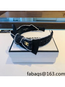 Chanel Tweed Pearl Headband Black 2022 54