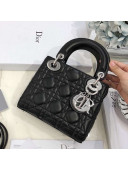 Dior Classic Lady Dior Lambskin Mini Bag Black/Silver 