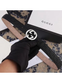 Gucci GG Embossed Calfskin Belt 25mm with Interlocking G Buckle Black/White/Coffee/Red