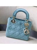 Dior Lady Dior Mini Bag in Cannage Velvet Light Blue 2019