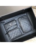 Chanel Quilted Grained Calfskin Pouch/Clutch AP1054 Black 2020