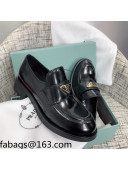 Prada Chocolate Brush Leather Loafers Black 2021 03