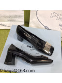 Prada Brush Leather Pumps Black/Silver 2021 112396