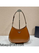 Prada Cleo Brushed Leather Shoulder Bag 1BC156 Cinnamon Brown 2022