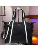 Prada Men's Nylon Top Handle Bag 2096 Black 2022