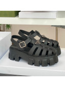 Prada Foam Rubber Flatform Sandals 5.5cm Black 2022 032626