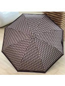 Dior logo pattern umbrella for sun & rain brown