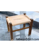 Hermes Wood and Leather Stool White 2022 040290