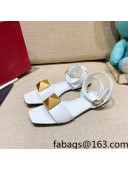 Valentino One Stud Lambskin Flat Sandals White 2022 76
