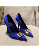 Versace Silk High Heel Pumps 11cm Royal Blue 2022 032809