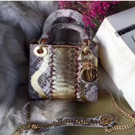 Dior Lady Dior Mini/Medium Bag in Original Python Leather 2017