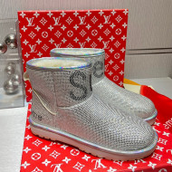 Louis Vuitton Supreme Crystal Wool Ankle Boots Silver 2021 1117106