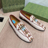 Gucci 100 Flower Jacquard Canvas Loafers White 2021 111627