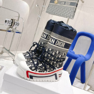 Dior Dioralps Snow Short Boots in Deep Blue Oblique Shiny Nylon 2021 02