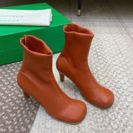 Bottega Veneta Bloc Lambskin Ankle Short Boots Orange 2021 