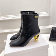 Dior Rhodes Heeled Ankle Short Boots 7.5cm in Black Supple Calfskin 2021 