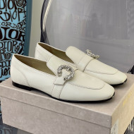Jimmy Choo Crystal Buckle Loafers White 2021 112352