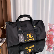 Chanel Nylon Duffle Travel bag Black/Yellow 2021 08