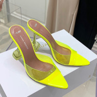 Amina Muaddi TPU Pointed Slide Sandals 9.5cm Yellow 2021 67