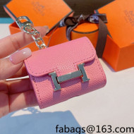 Hermes Grained Leather AirPods Pro Case Style 3 Pink 2021 122128