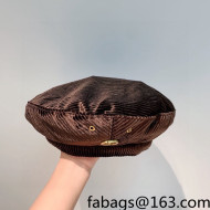Dior Corduroy Beret Hat Brown 2021 122157