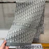 Dior Wool Cashmere Scarf 35x200cm Grey 2021 26