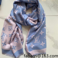 Louis Vuitton Monogram Wool Scarf 70x200cm Blue/Pink 2021 46