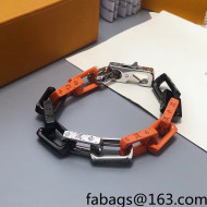 Louis Vuitton Monogram Chain Bracelet Orange/Black/Silver 2021 46