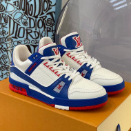 Louis Vuitton LV Trainer Sneakers Blue/White/Red 2021 84 
