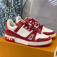 Louis Vuitton LV Trainer Sneakers White/Red 2021 87 