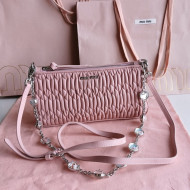 Miu Miu Miv Miv Matelasse Nappa Leather Mini Bag 5BH215 Pink 2022